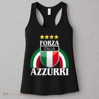 Forza Azzurri Italia Soccer Italian Team Flag 2021 Women's Tank Top thumb 3