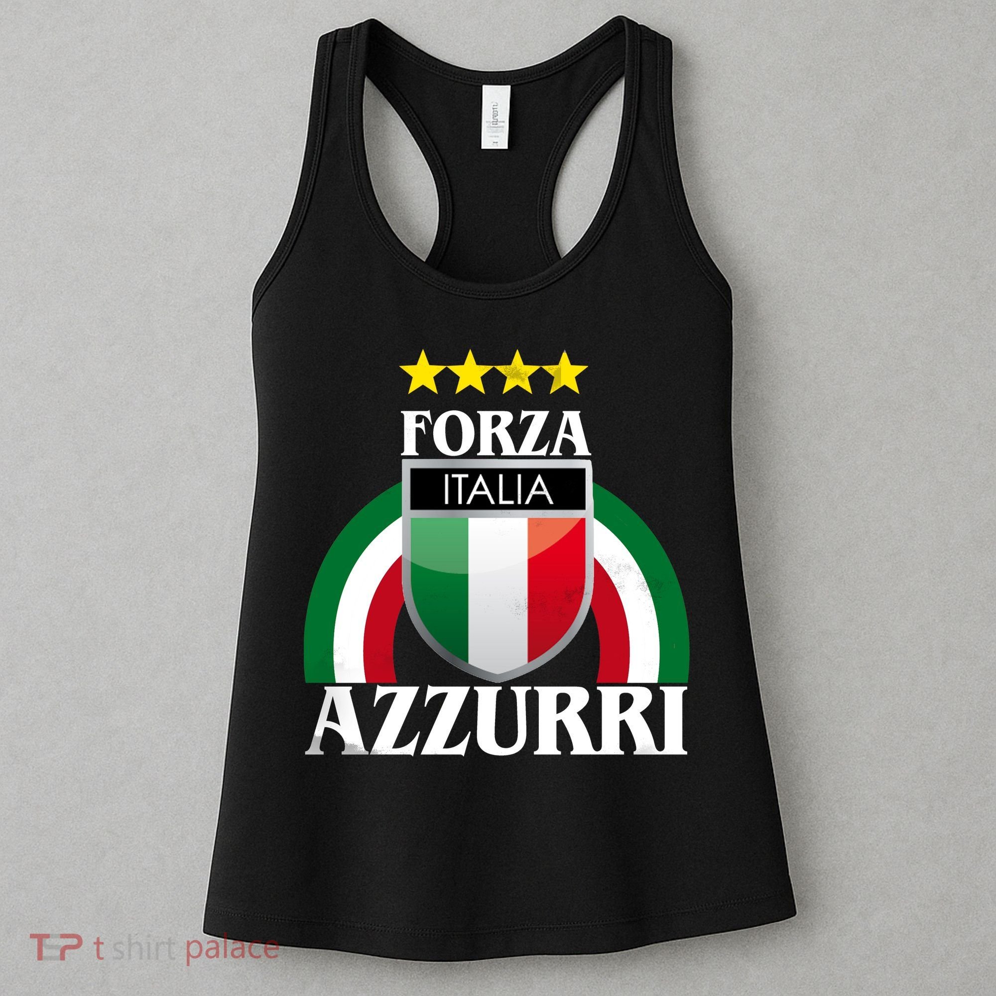Forza Azzurri Italia Soccer Italian Team Flag 2021 Women's Tank Top