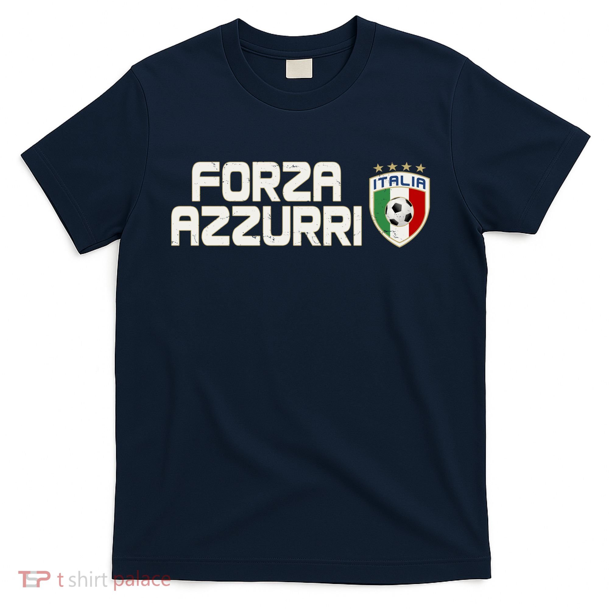 Forza Azzurri Italy Italia Soccer Team Fan Logo T-Shirt