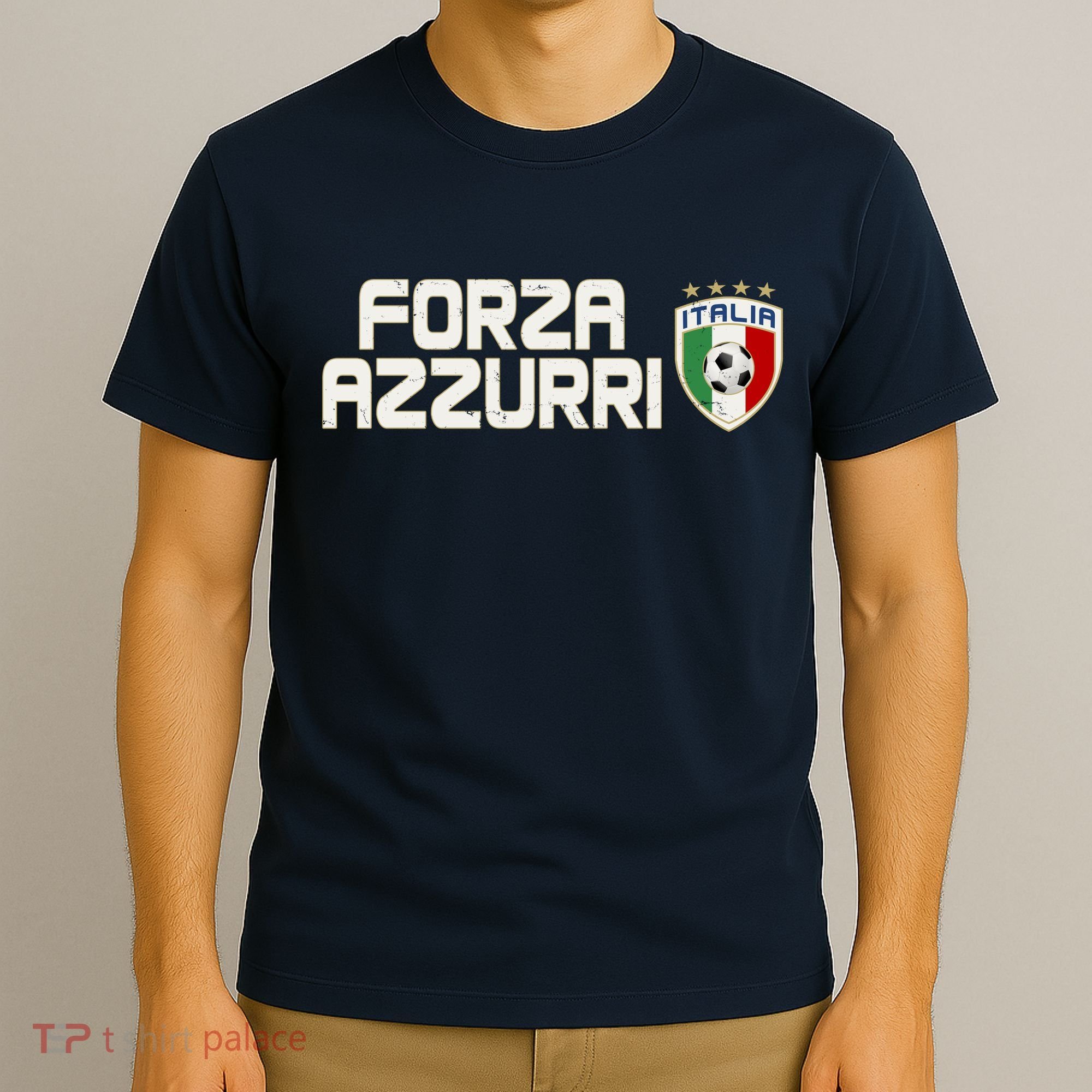 Forza Azzurri Italy Italia Soccer Team Fan Logo T-Shirt