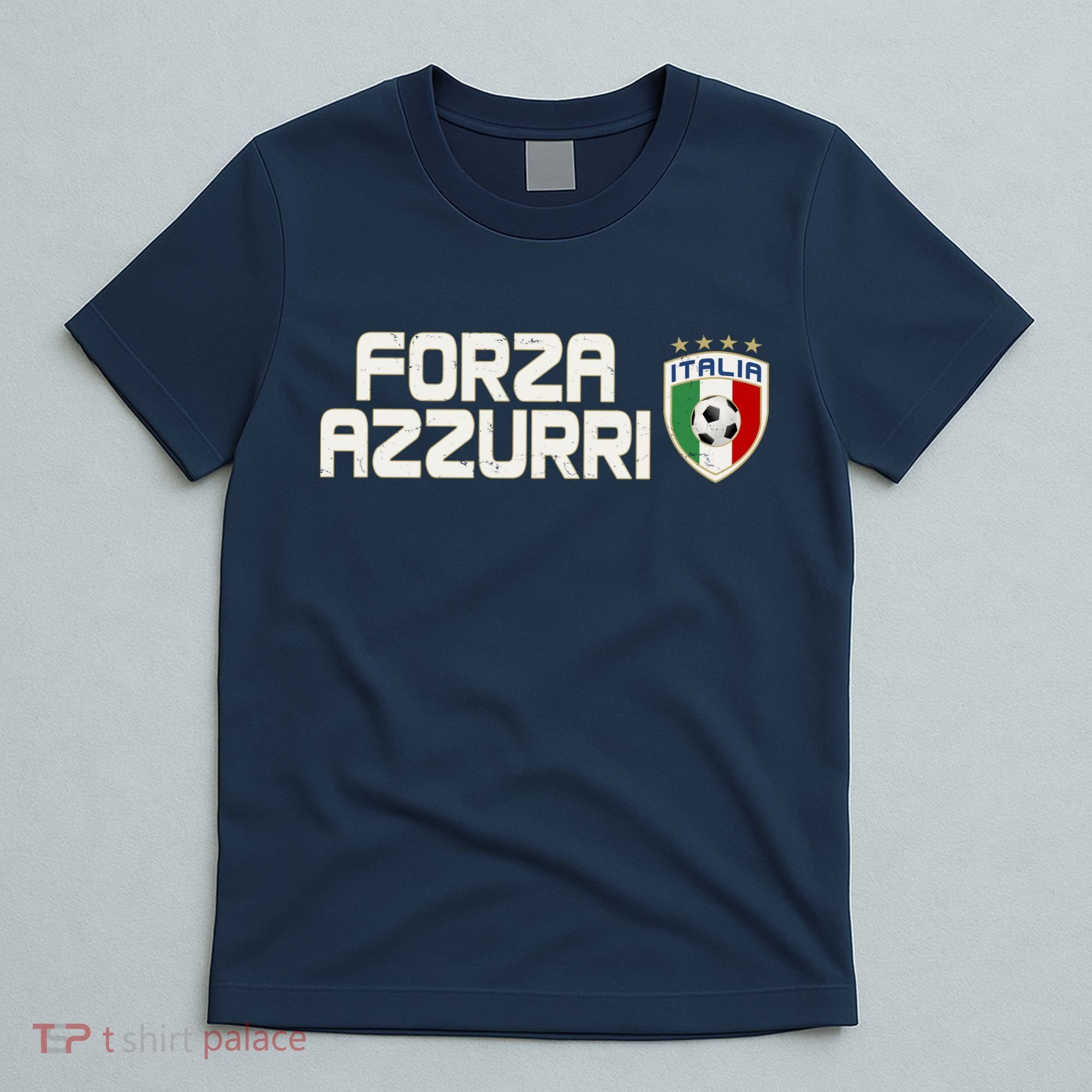 Forza Azzurri Italy Italia Soccer Team Fan Logo T-Shirt