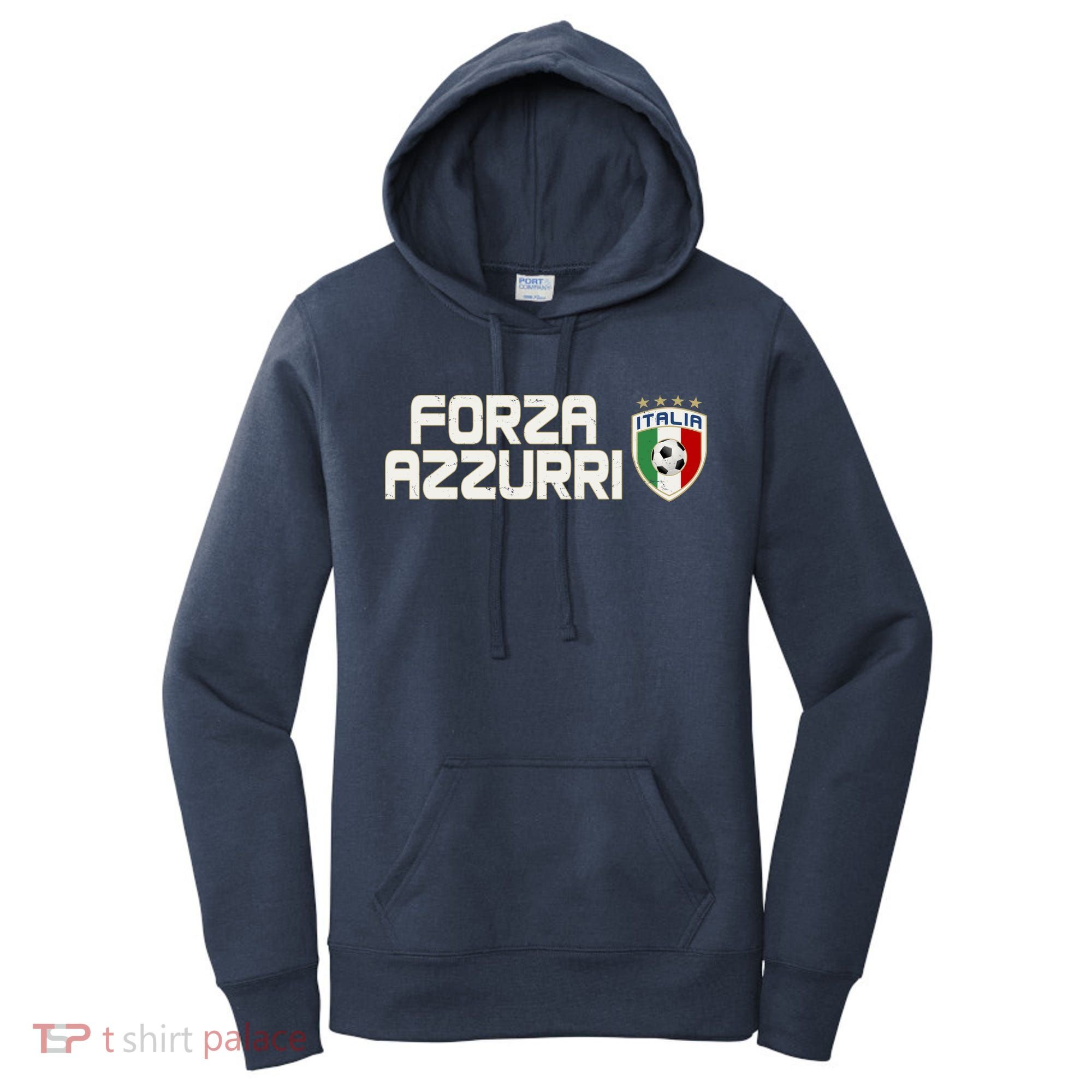 Forza Azzurri Italy Italia Soccer Team Fan Logo Women's Hoodie
