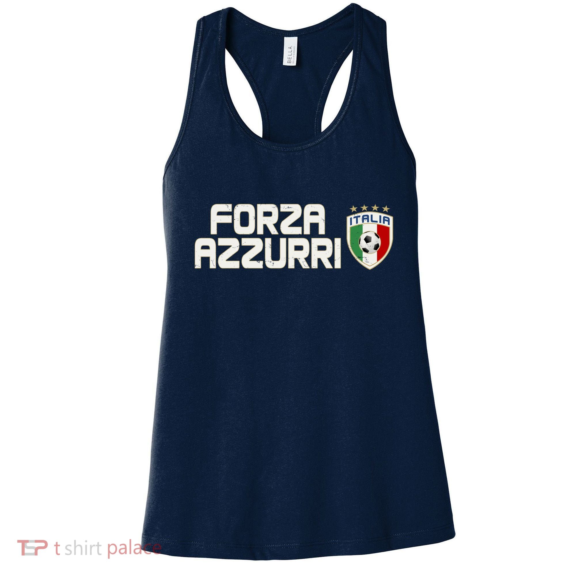 Forza Azzurri Italy Italia Soccer Team Fan Logo Women's Tank Top