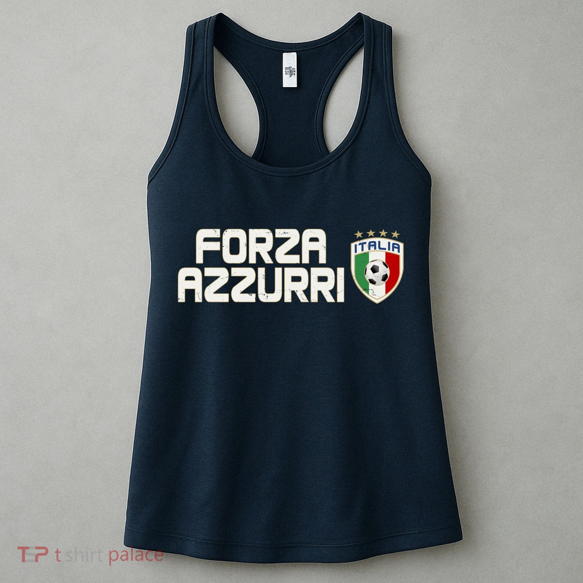Forza Azzurri Italy Italia Soccer Team Fan Logo Women's Tank Top