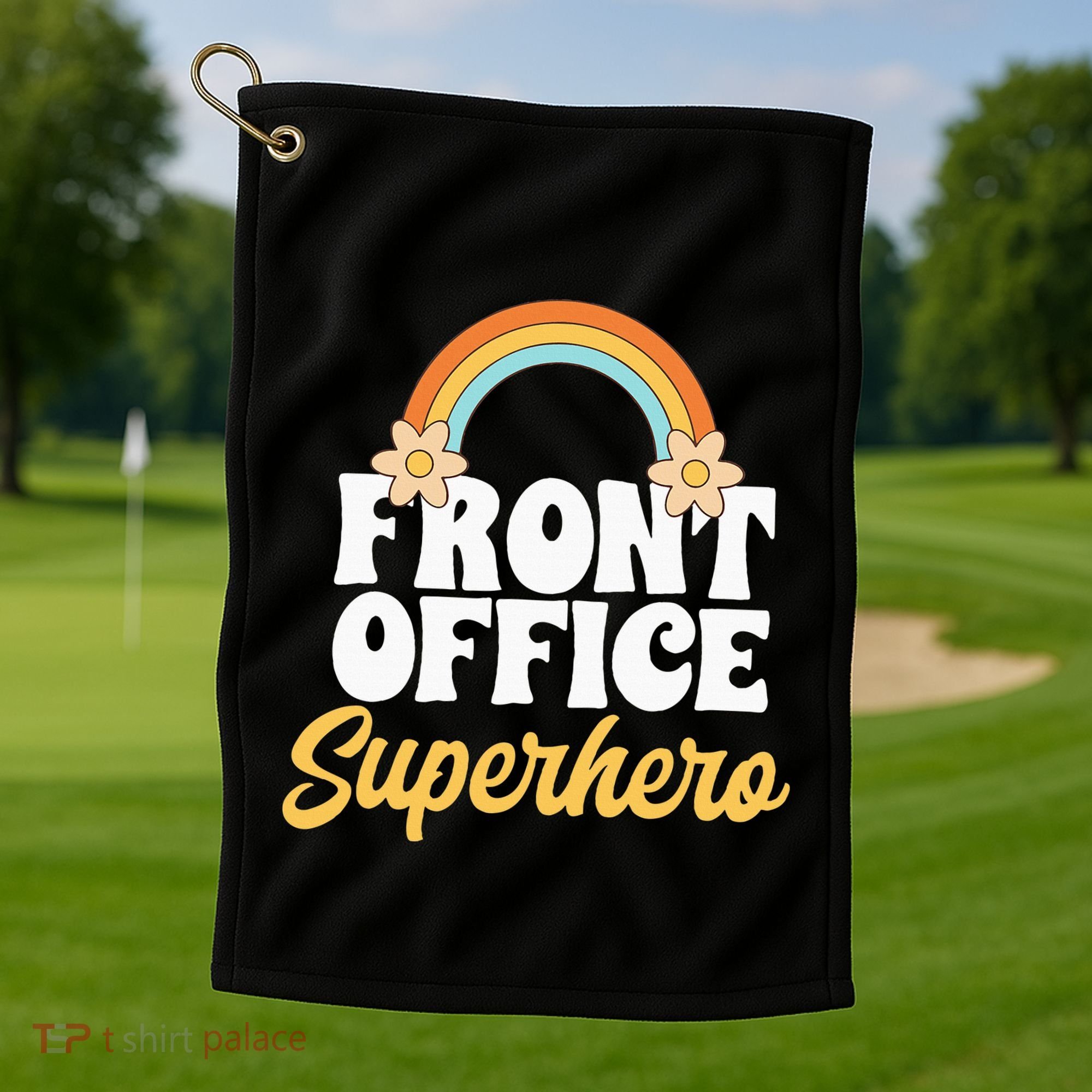 Front Office Superhero Secretary Administrative Assistant Golf Towel
