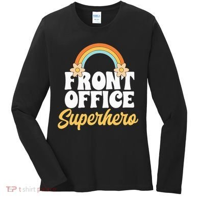Front Office Superhero Secretary Administrative Assistant Women's Long Sleeve Shirt