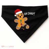 Funny Oh Snap Christmas Gingerbread With Santa Hat USA-Made Doggie Bandana thumb 0