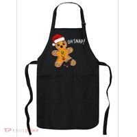 Funny Oh Snap Christmas Gingerbread With Santa Hat Apron thumb 0