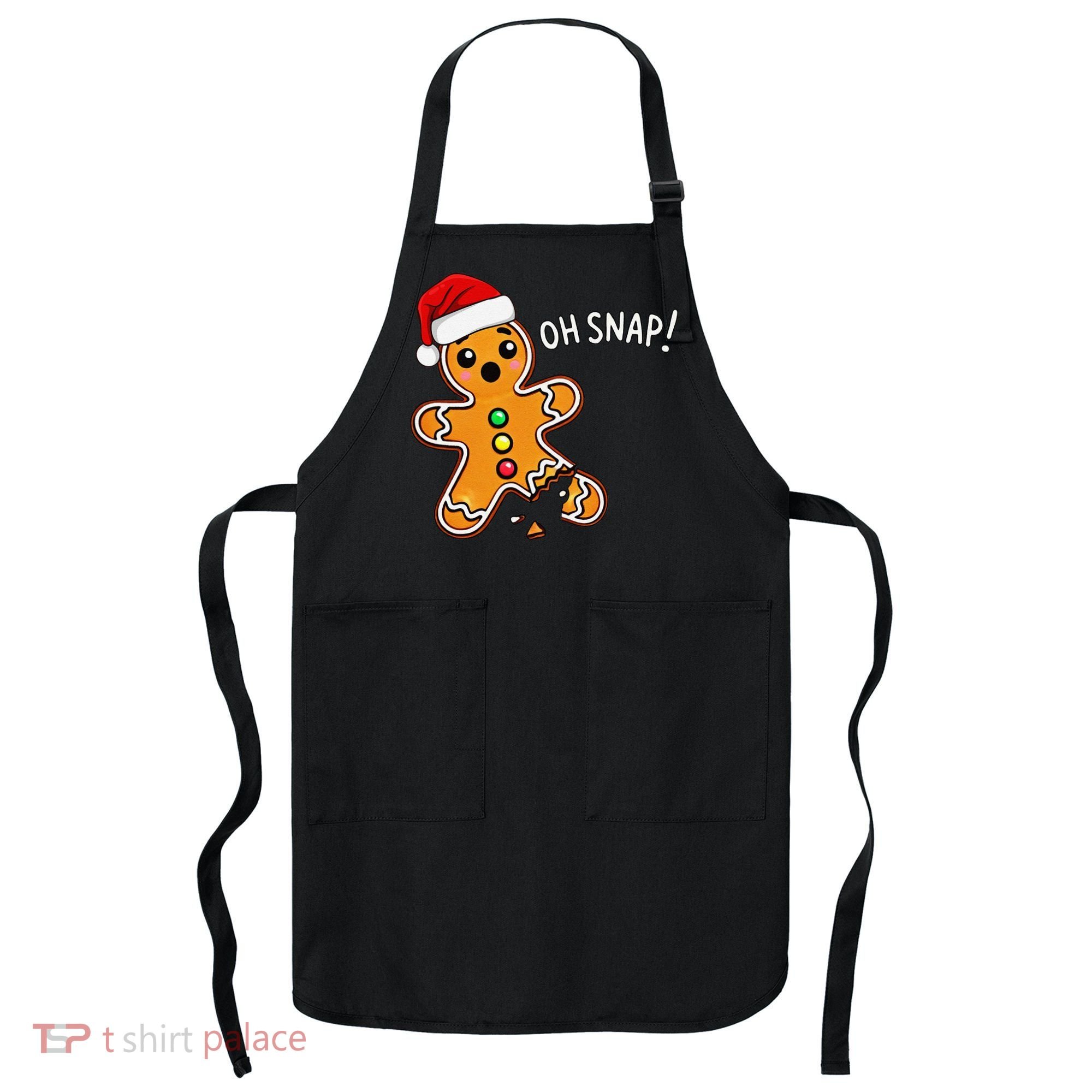 Funny Oh Snap Christmas Gingerbread With Santa Hat Apron