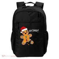 Funny Oh Snap Christmas Gingerbread With Santa Hat Backpack thumb 0