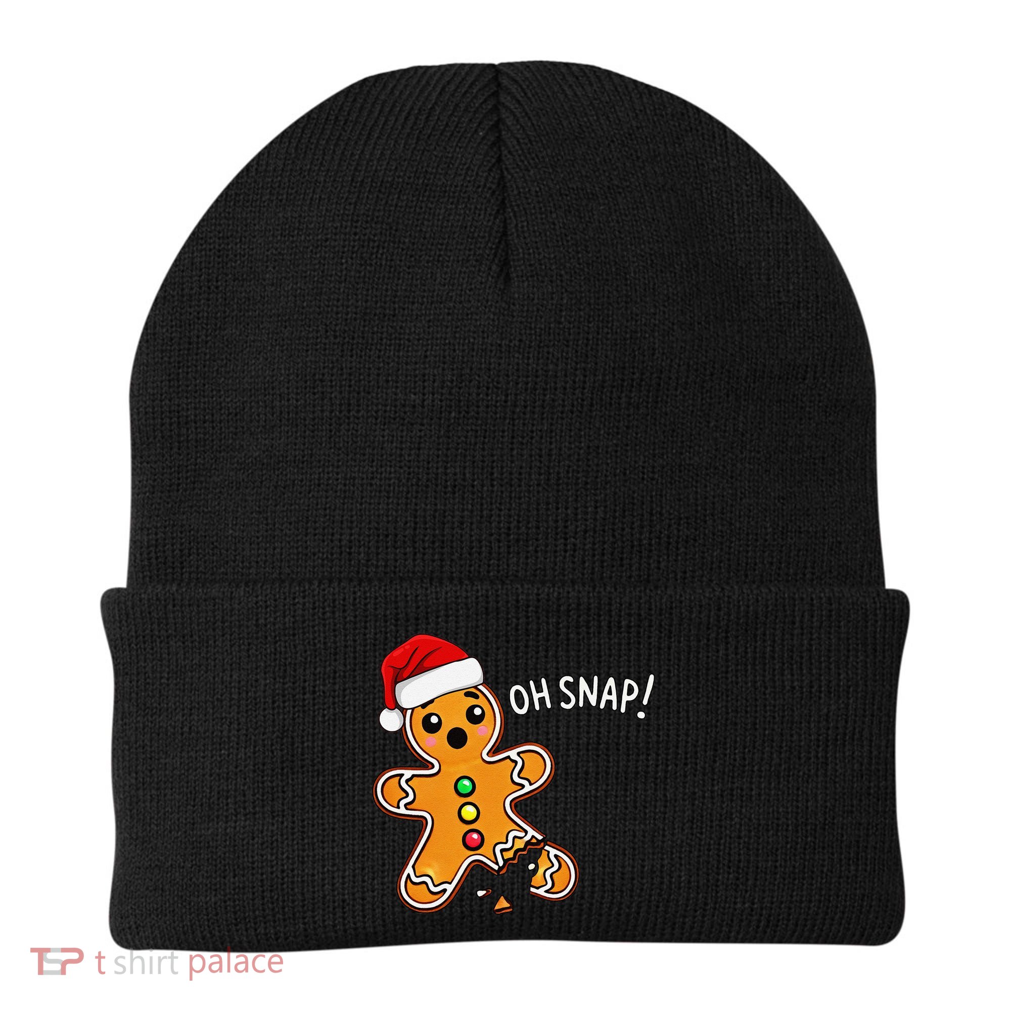 Funny Oh Snap Christmas Gingerbread With Santa Hat Beanie
