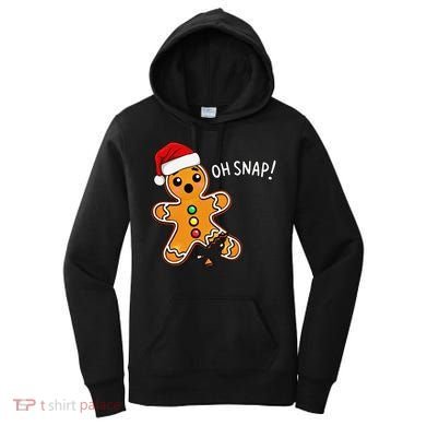 Funny Oh Snap Christmas Gingerbread With Santa Hat Women's Hoodie