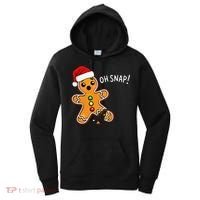 Funny Oh Snap Christmas Gingerbread With Santa Hat Women's Hoodie thumb 0