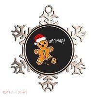 Funny Oh Snap Christmas Gingerbread With Santa Hat Ornament thumb 0