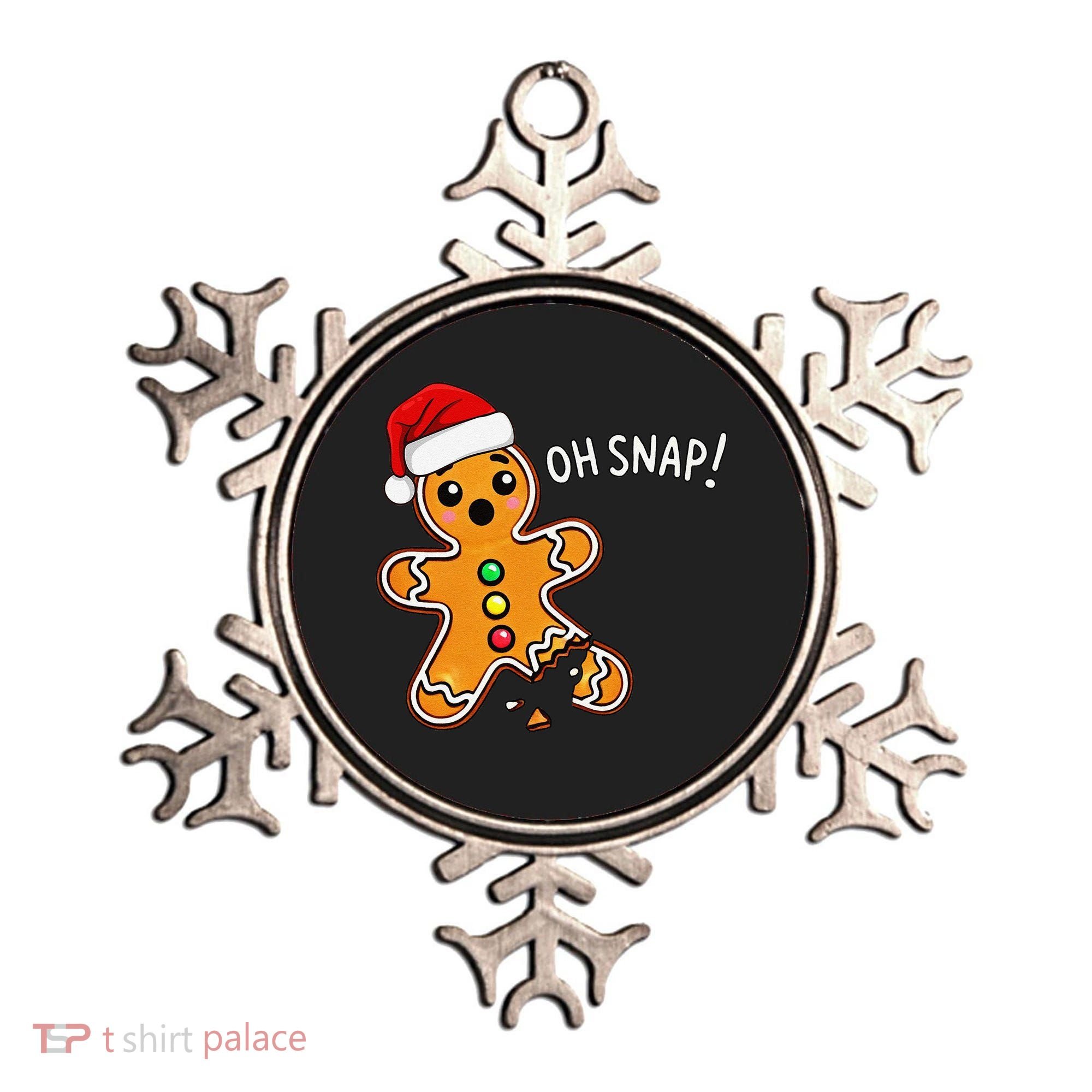 Funny Oh Snap Christmas Gingerbread With Santa Hat Ornament