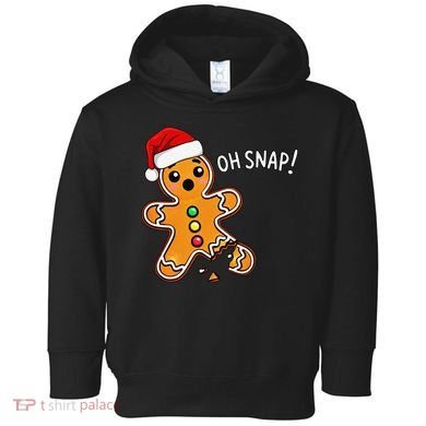 Funny Oh Snap Christmas Gingerbread With Santa Hat Toddler Hoodie
