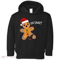 Funny Oh Snap Christmas Gingerbread With Santa Hat Toddler Hoodie thumb 0
