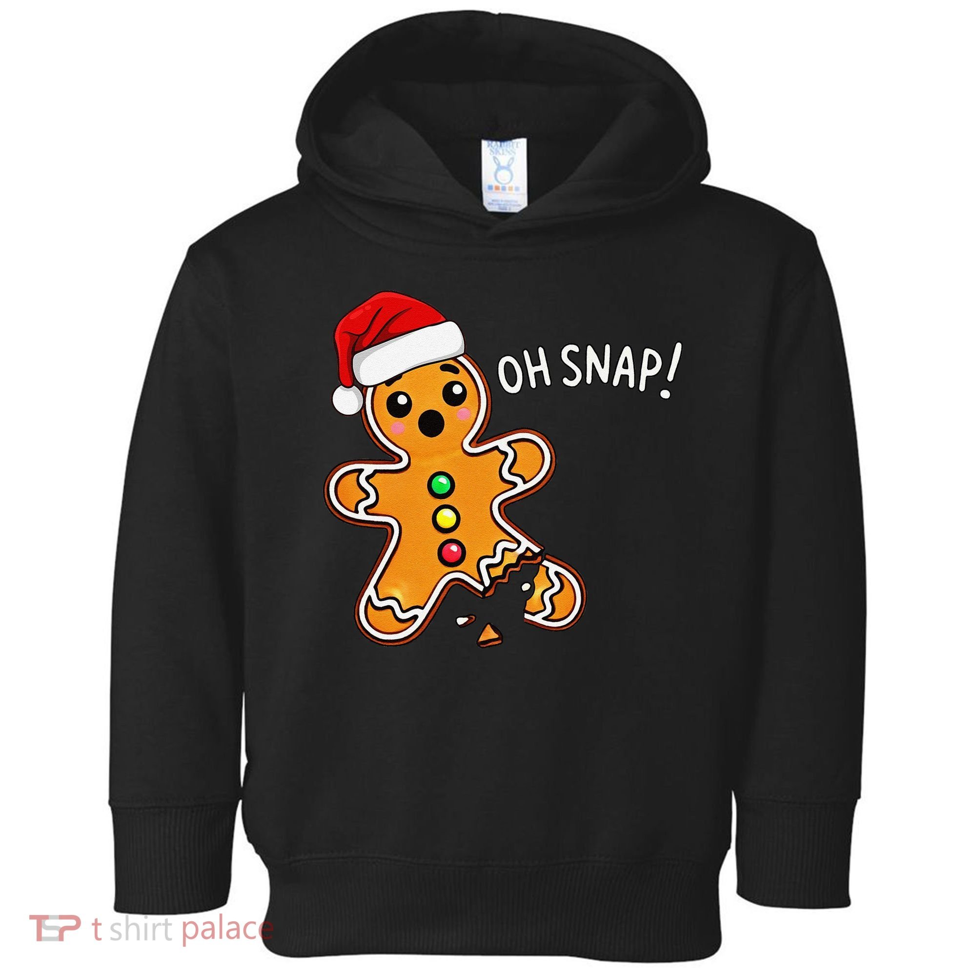 Funny Oh Snap Christmas Gingerbread With Santa Hat Toddler Hoodie
