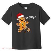 Funny Oh Snap Christmas Gingerbread With Santa Hat Toddler T-Shirt thumb 0