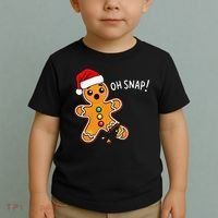 Funny Oh Snap Christmas Gingerbread With Santa Hat Toddler T-Shirt thumb 2