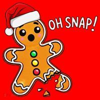Funny Oh Snap Christmas Gingerbread With Santa Hat Santa Hat thumb 1
