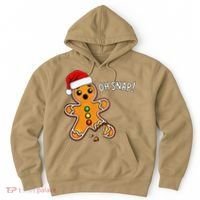 Funny Oh Snap Christmas Gingerbread With Santa Hat Hoodie thumb 0
