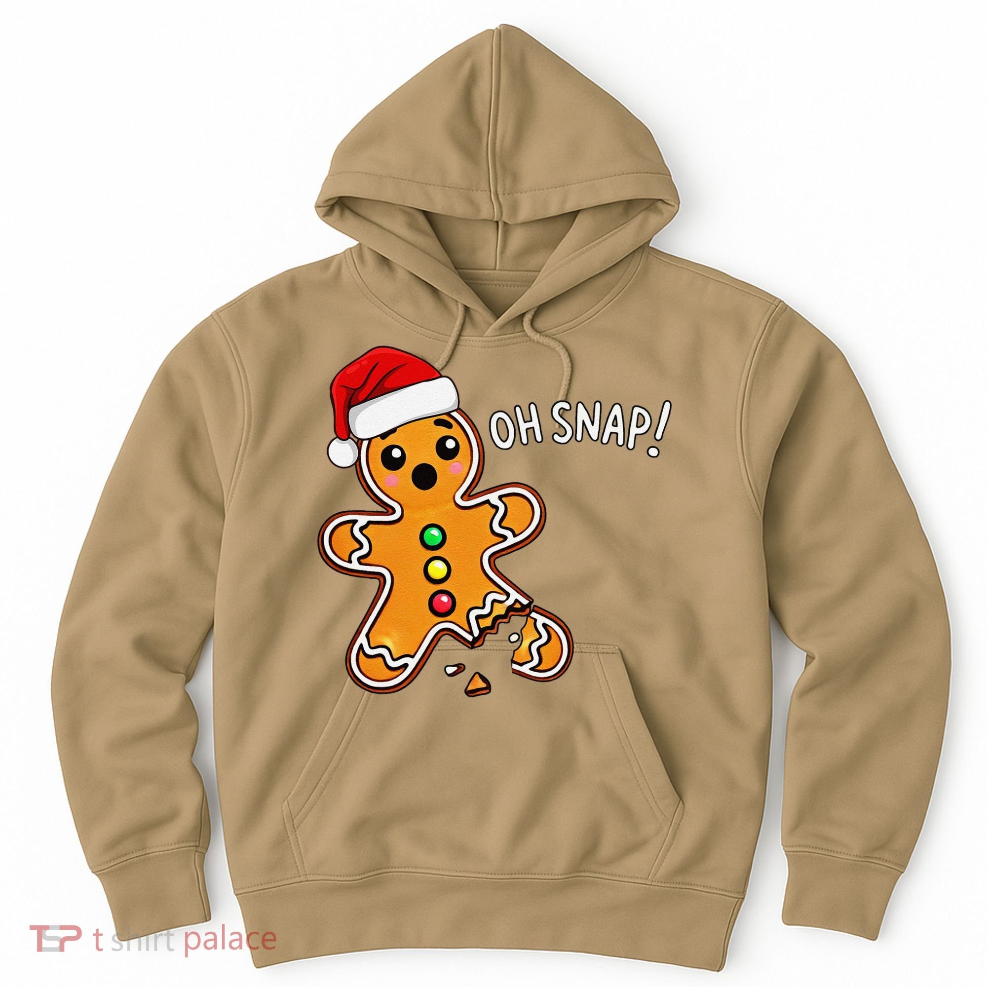 Funny Oh Snap Christmas Gingerbread With Santa Hat Hoodie