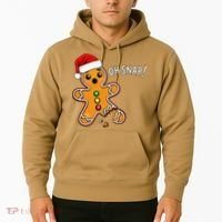 Funny Oh Snap Christmas Gingerbread With Santa Hat Hoodie thumb 2