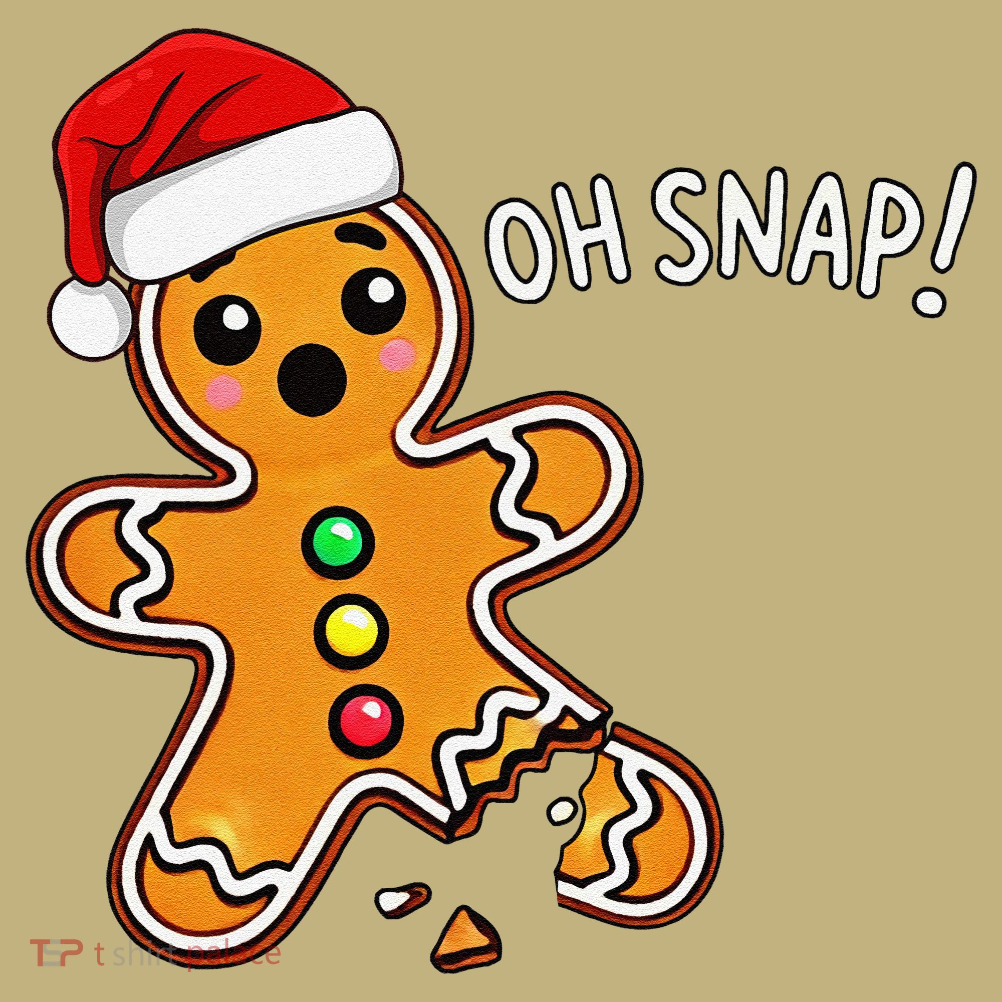 Funny Oh Snap Christmas Gingerbread With Santa Hat Hoodie