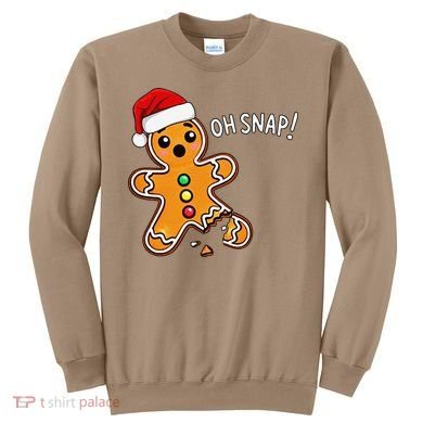 Funny Oh Snap Christmas Gingerbread With Santa Hat Sweatshirt
