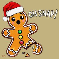 Funny Oh Snap Christmas Gingerbread With Santa Hat Mousepad thumb 1