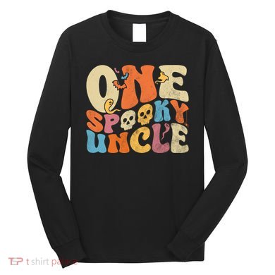 Funny One Spooky Uncle Groovy Cool Halloween Costume Long Sleeve Shirt