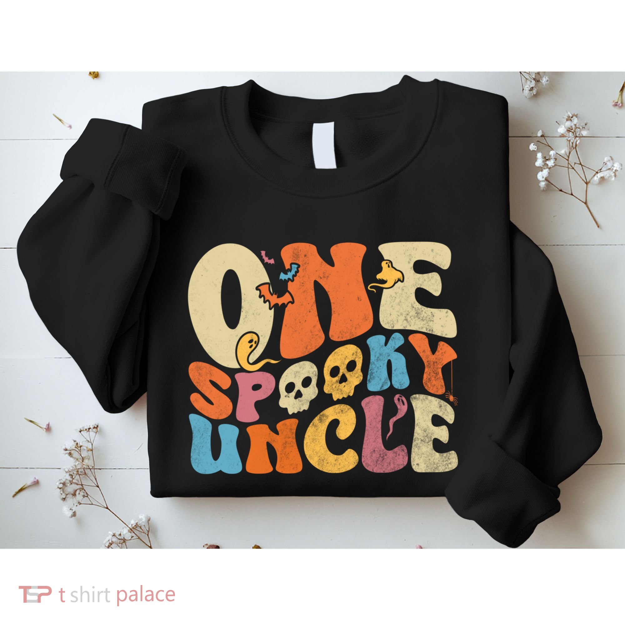 Funny One Spooky Uncle Groovy Cool Halloween Costume Sweatshirt