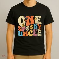 Funny One Spooky Uncle Groovy Cool Halloween Costume T-Shirt thumb 3