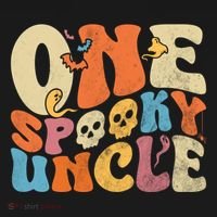 Funny One Spooky Uncle Groovy Cool Halloween Costume T-Shirt thumb 7