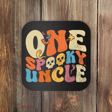 Funny One Spooky Uncle Groovy Cool Halloween Costume Coaster
