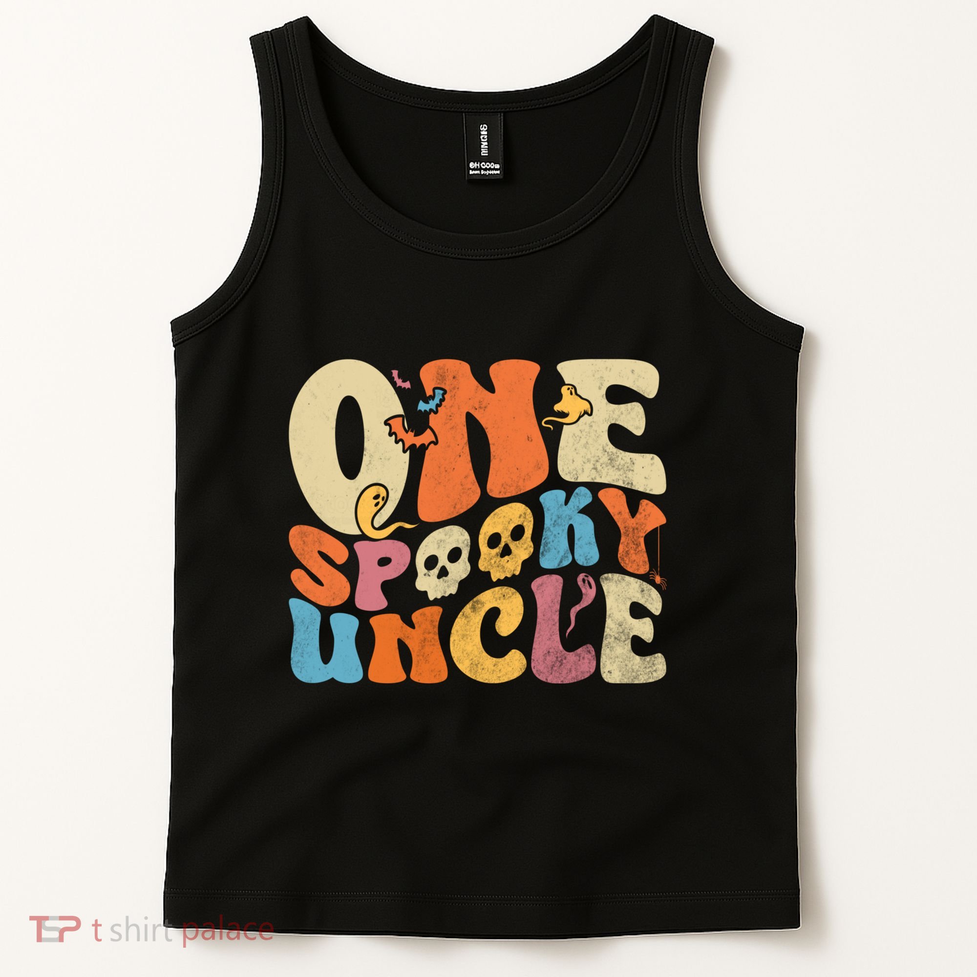 Funny One Spooky Uncle Groovy Cool Halloween Costume Tank Top