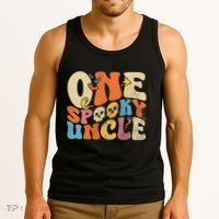Funny One Spooky Uncle Groovy Cool Halloween Costume Tank Top thumb 3
