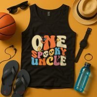 Funny One Spooky Uncle Groovy Cool Halloween Costume Tank Top thumb 4