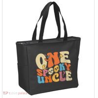 Funny One Spooky Uncle Groovy Cool Halloween Costume Tote Bag thumb 2