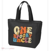 Funny One Spooky Uncle Groovy Cool Halloween Costume Tote Bag thumb 3