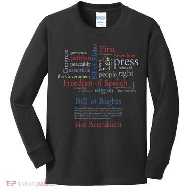 Freedom Of Speech 1st Amendment Kids Long Sleeve Shirt