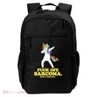 Fuck Off Sarcoma Funny Cancer Survivor Quote Unicorn Great Gift Backpack thumb 0