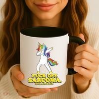 Fuck Off Sarcoma Funny Cancer Survivor Quote Unicorn Great Gift Coffee Mug thumb 3