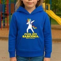 Fuck Off Sarcoma Funny Cancer Survivor Quote Unicorn Great Gift Kids Hoodie thumb 3
