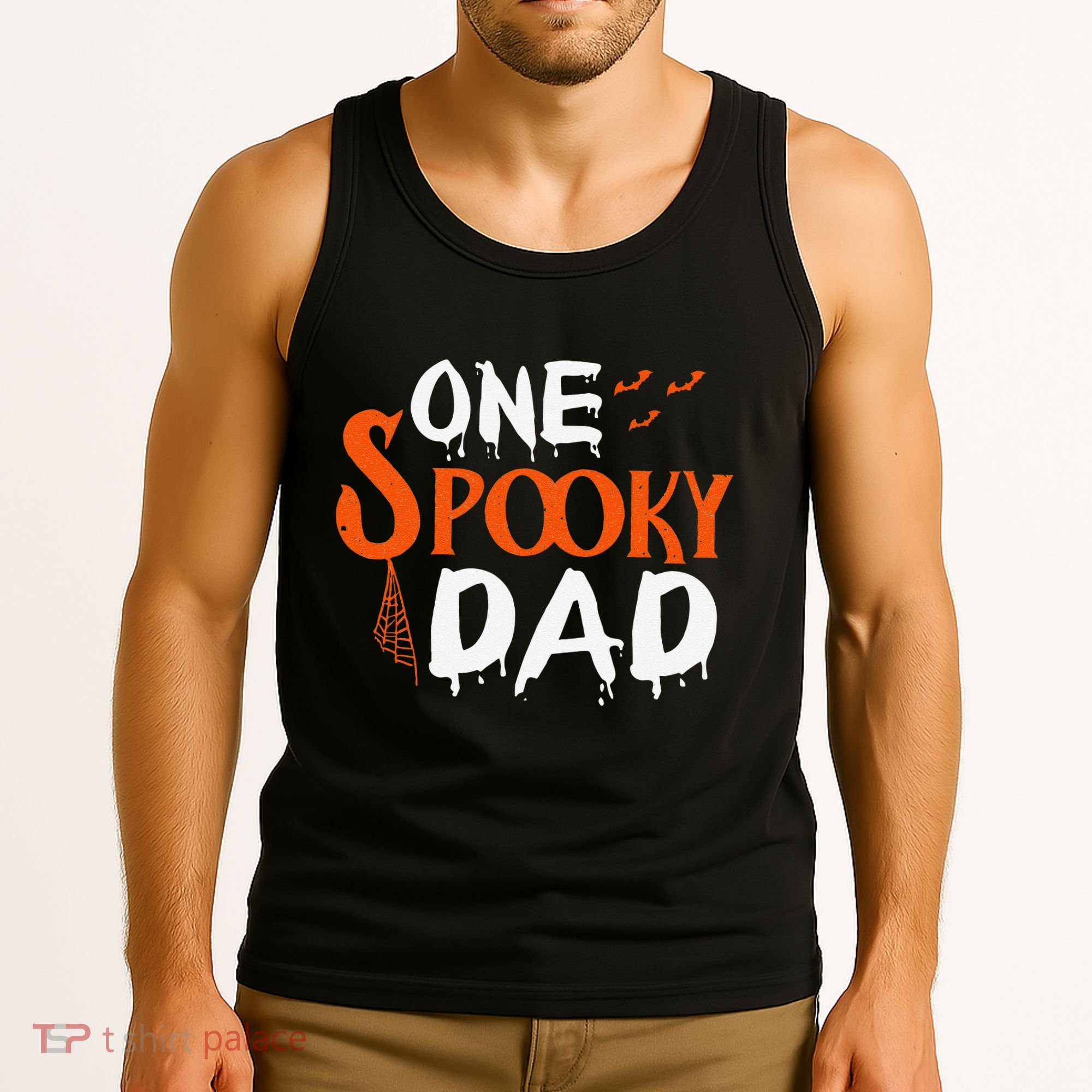Funny One Spooky Dad Halloween Family Outfit Daddy Father Tank Top