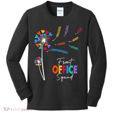 Front Office Squad Dandelion Flower Kids Long Sleeve Shirt