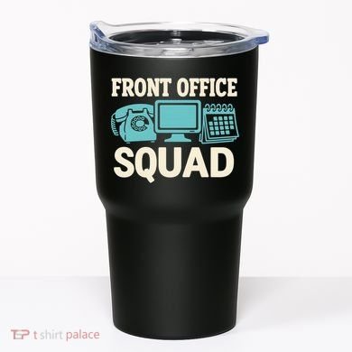 Front Office Squad Funny Retro Receptionist Desk Worker Tumbler