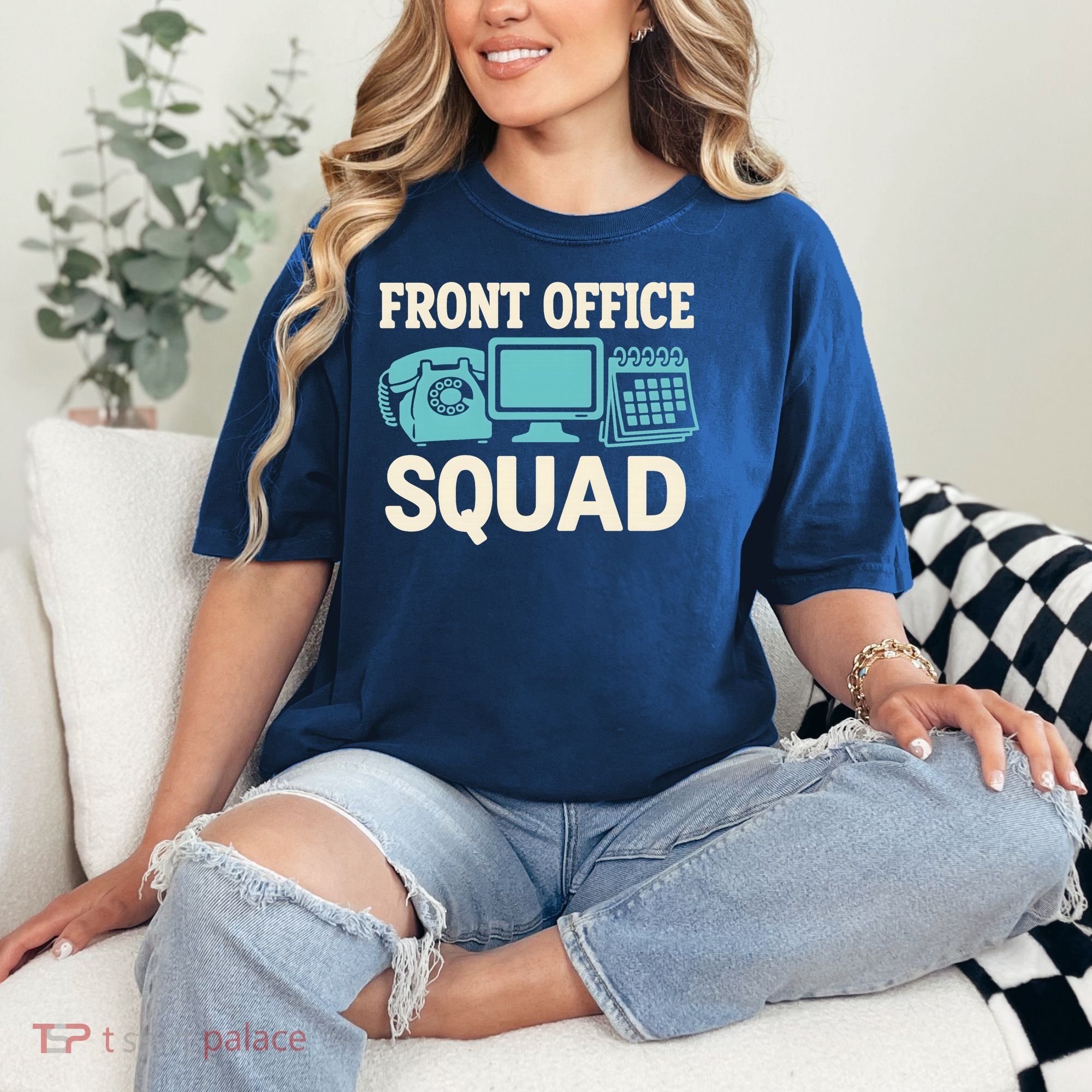 Front Office Squad Funny Retro Receptionist Desk Worker Comfort Colors T-Shirt