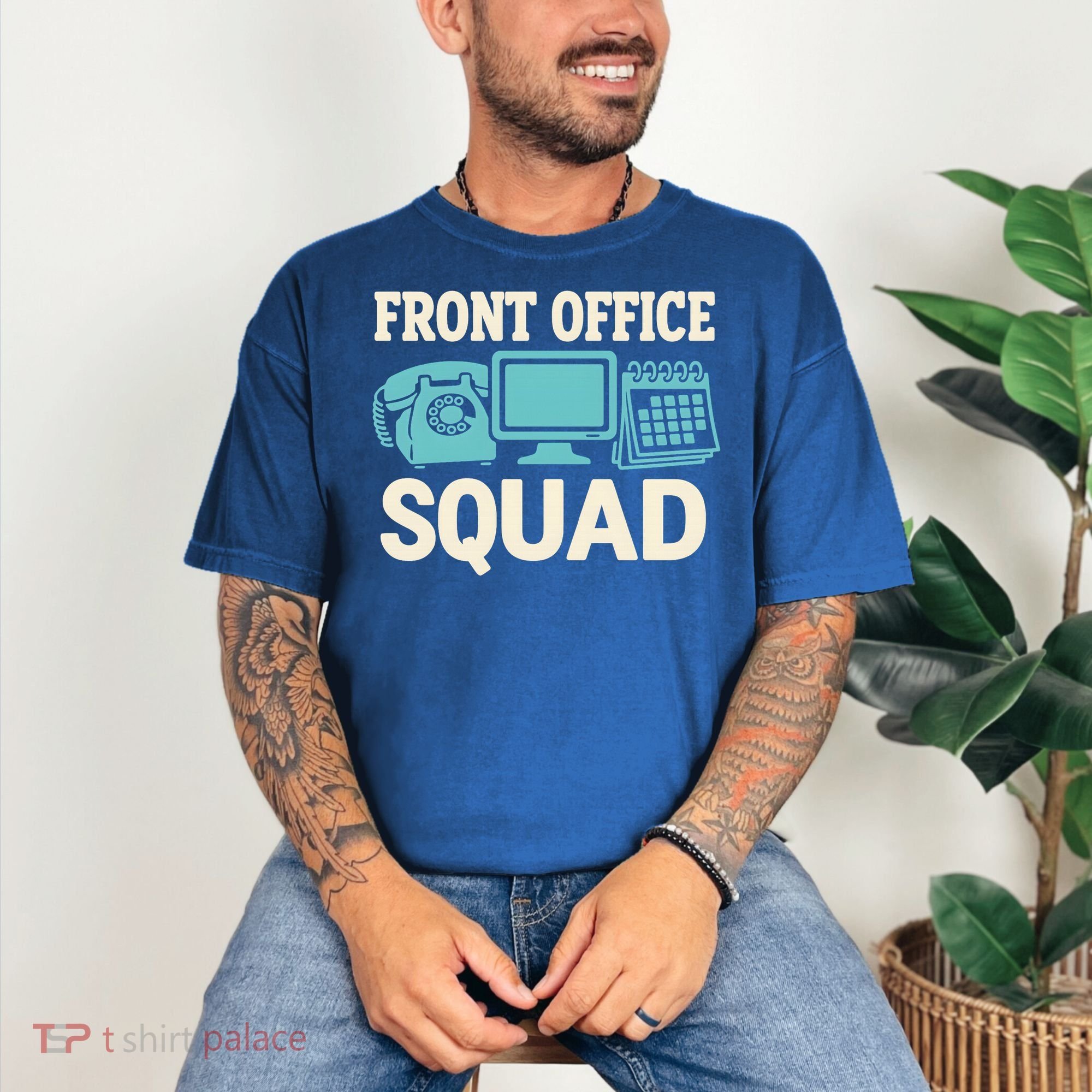 Front Office Squad Funny Retro Receptionist Desk Worker Comfort Colors T-Shirt